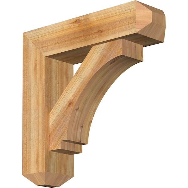 Ekena Millwork Imperial Craftsman Rough Sawn Bracket w/ Offset Brace, Western Red Cedar, 8"W x 30"D x 30"H BKT0806X30X30IMP04RWR - main